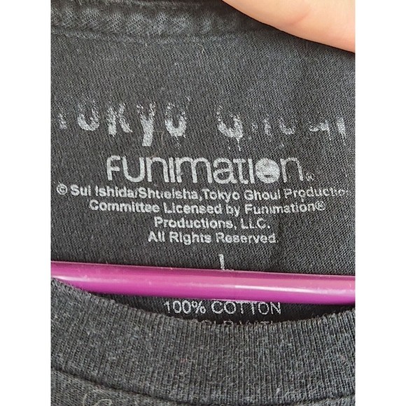 Tokyo Ghoul T-Shirt Adult Large Anime Tee Short Sleeve Solid Print Black - Picture 4 of 7